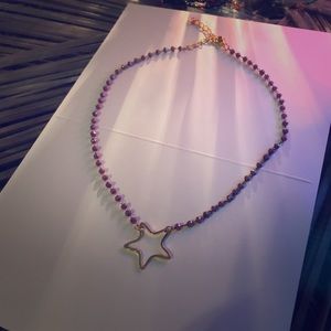 Purple choker necklace